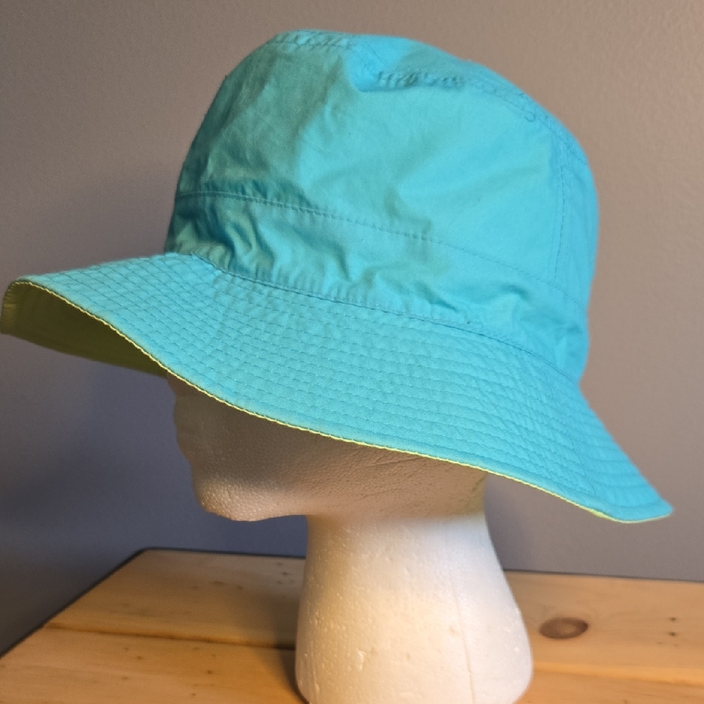 GAP Size M/L 100% Cotton Turquoise & Lime Green Wide Brim Bucket Hat